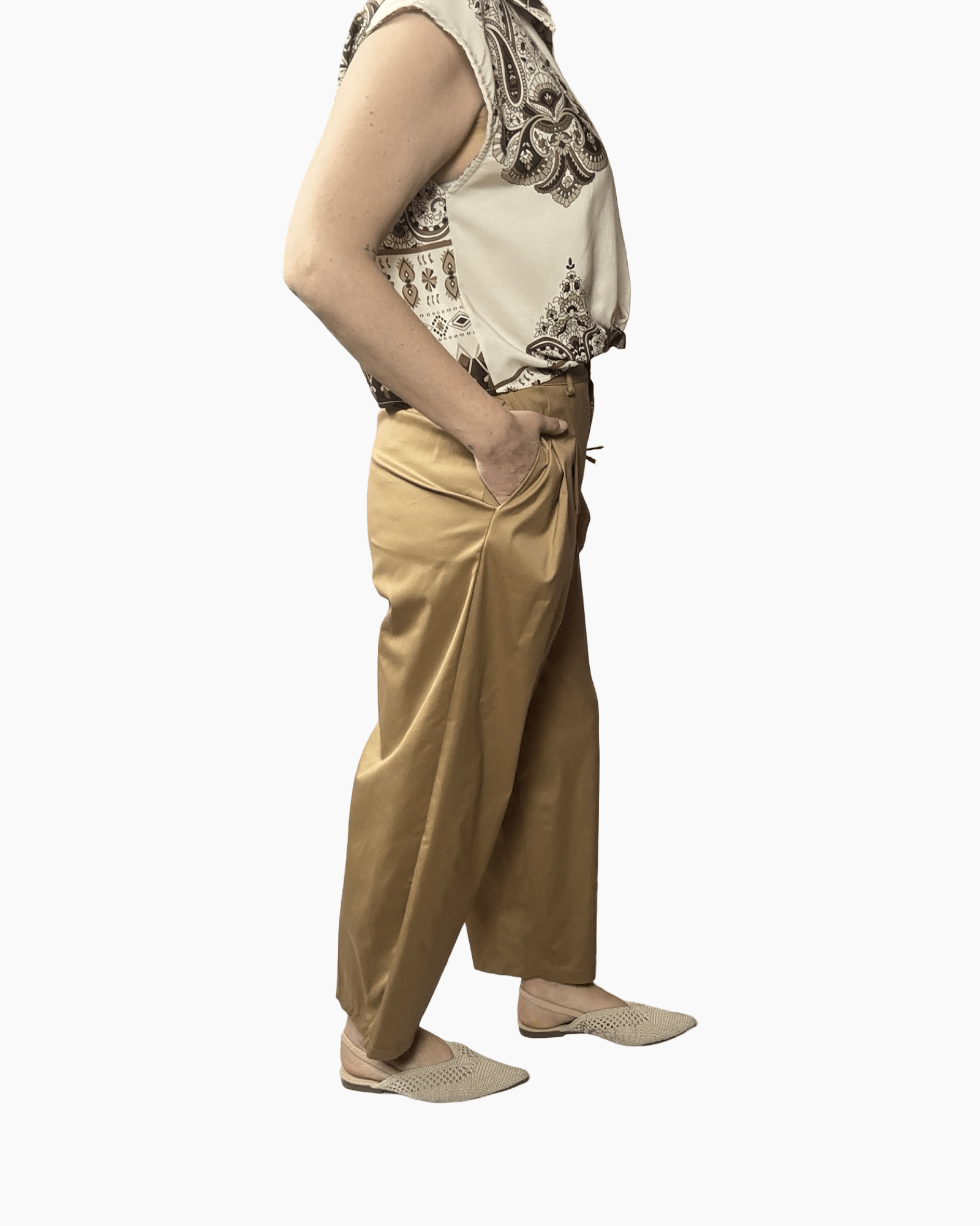 PANTALONE IN TELA CON PENCES SUSY MIX - XE BLU ABBIGLIAMENTO
