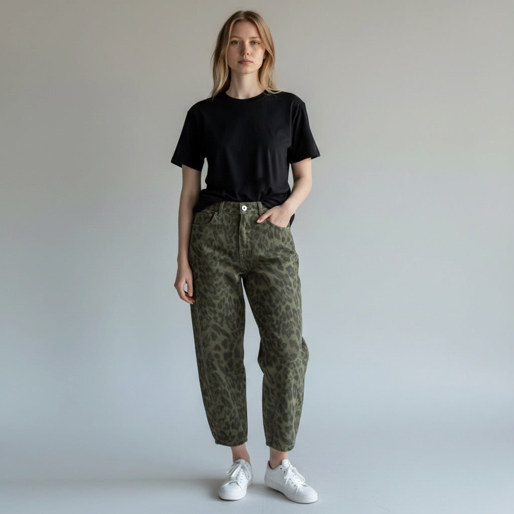 PANTALONE MACULATO SUSY MIX - XE BLU Abbigliamento Donna