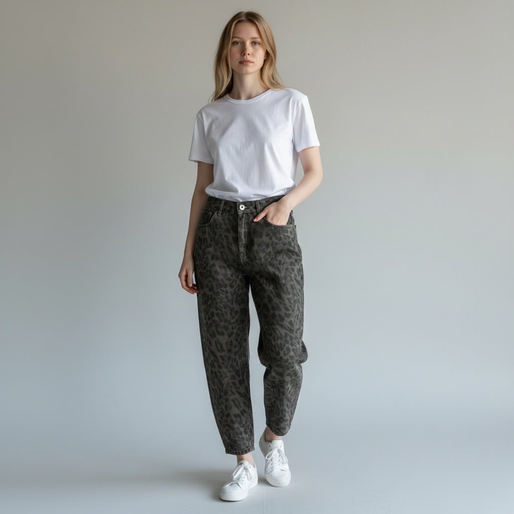 PANTALONE MACULATO SUSY MIX - XE BLU Abbigliamento Donna