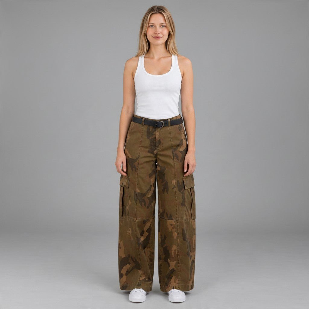 PANTALONE MIMETICO CARGO SUSY MIX - XE BLU Abbigliamento Donna