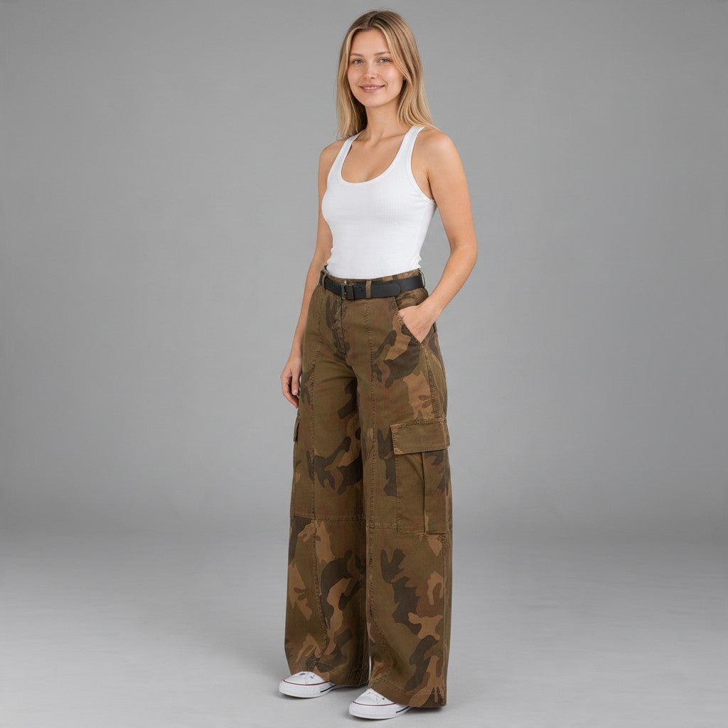 PANTALONE MIMETICO CARGO SUSY MIX - XE BLU Abbigliamento Donna