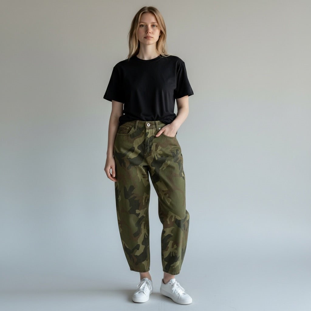 PANTALONE MIMETICO SUSY MIX - XE BLU Abbigliamento Donna