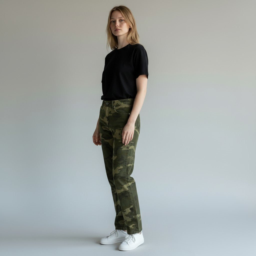 PANTALONE MIMETICO VICOLO - XE BLU Abbigliamento Donna