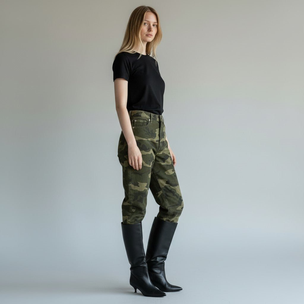 PANTALONE MIMETICO VICOLO - XE BLU Abbigliamento Donna