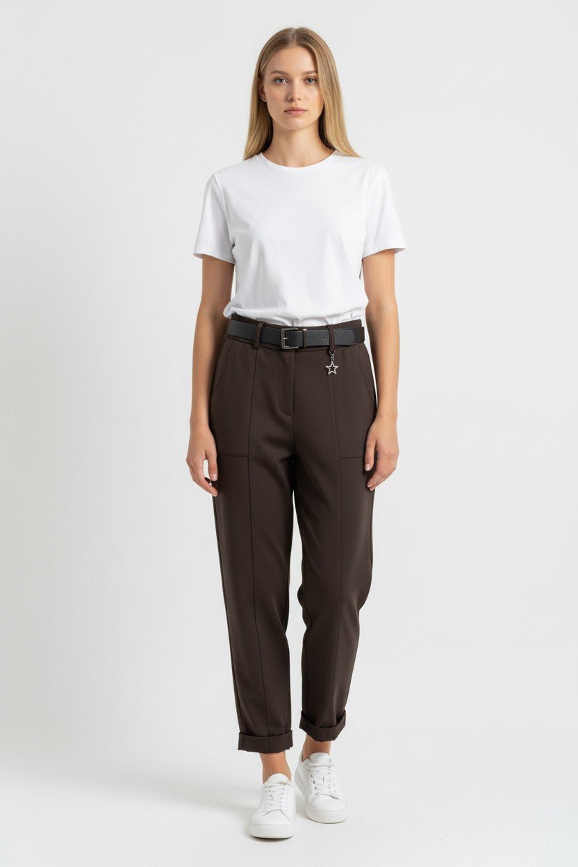 PANTALONE STELLINA PUNTO MILANO SUSY MIX - XE BLU Abbigliamento Donna