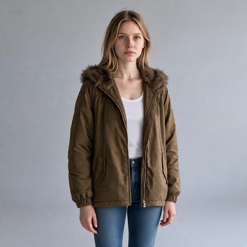 PARKA CON CAPPUCCIO SUSY MIX - XE BLU Abbigliamento Donna