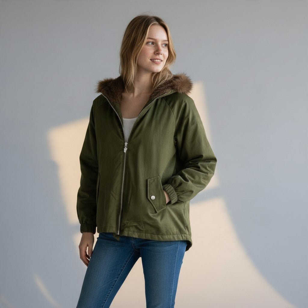 PARKA CON CAPPUCCIO SUSY MIX - XE BLU Abbigliamento Donna