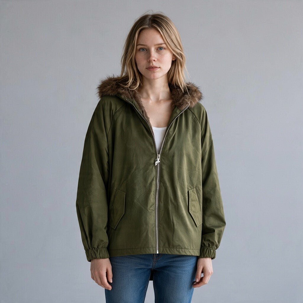 PARKA CON CAPPUCCIO SUSY MIX - XE BLU Abbigliamento Donna