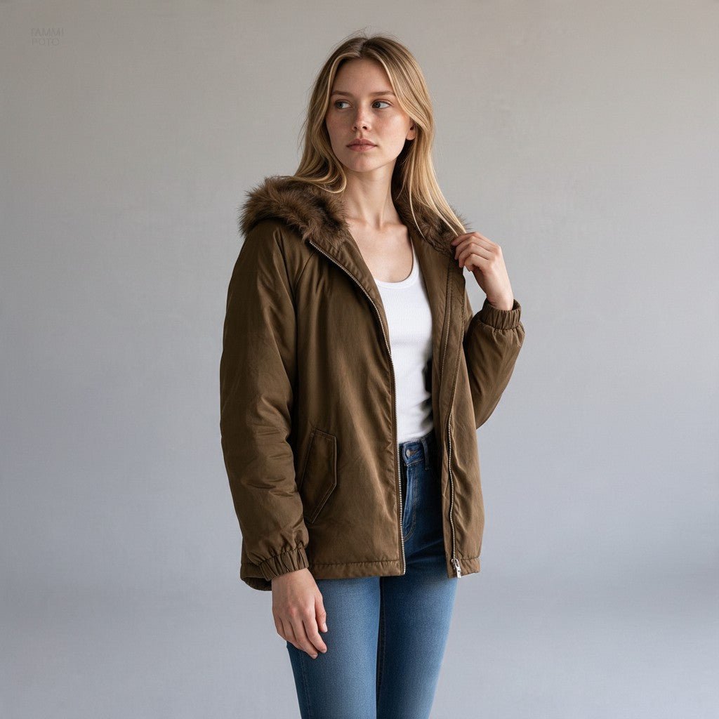 PARKA CON CAPPUCCIO SUSY MIX - XE BLU Abbigliamento Donna