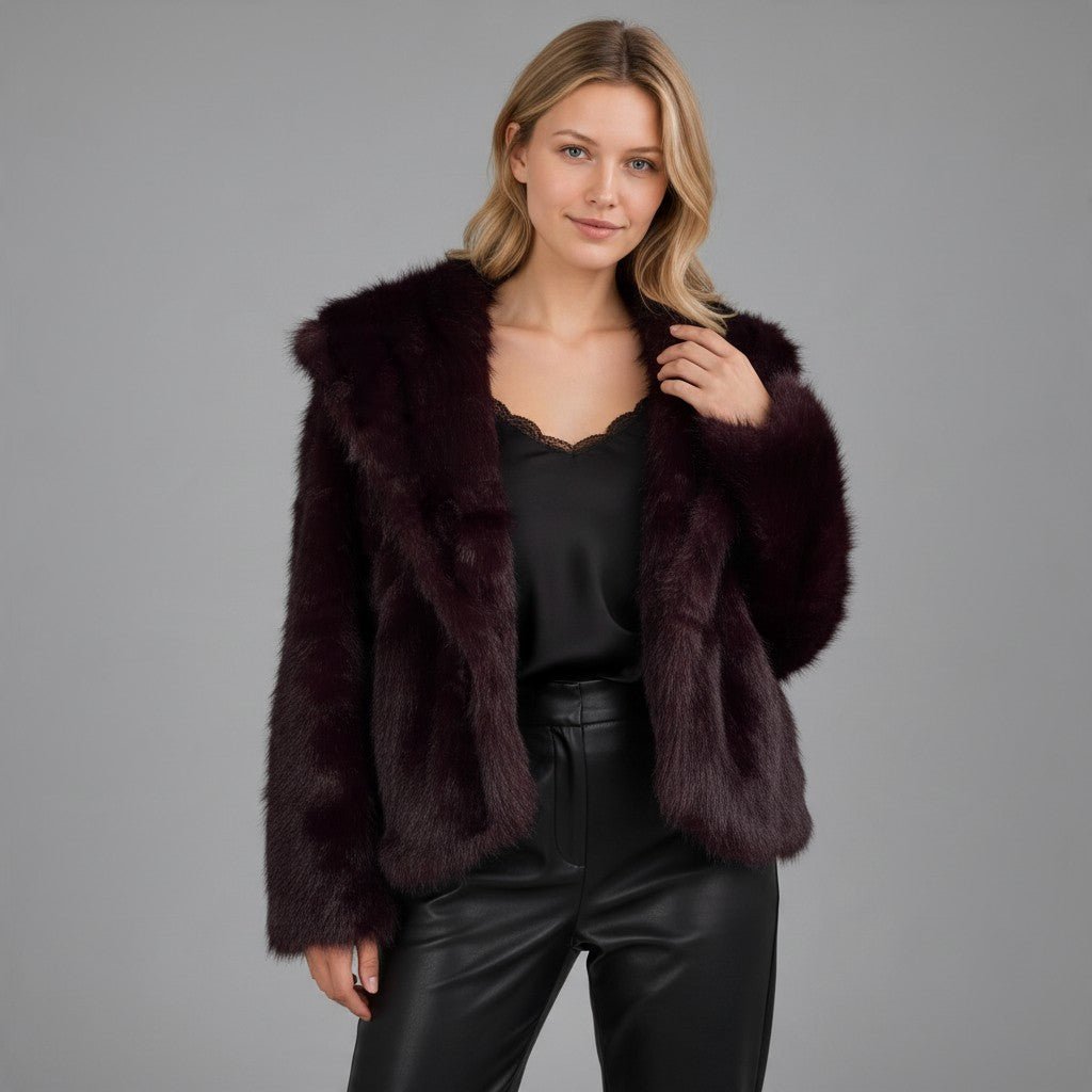 PELLICCIA CON CAPPUCCIO SUSY MIX - XE BLU Abbigliamento Donna