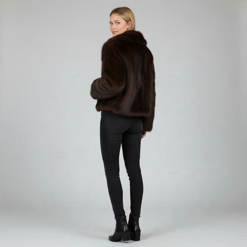PELLICCIA CON CAPPUCCIO SUSY MIX - XE BLU Abbigliamento Donna