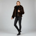 PELLICCIA CON CAPPUCCIO SUSY MIX - XE BLU Abbigliamento Donna