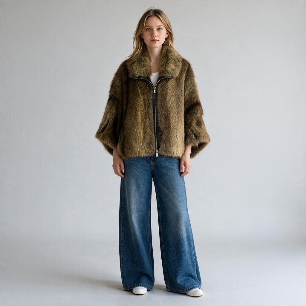 PELLICCIA CON MANICA A 3/4 DIXIE - XE BLU Abbigliamento Donna
