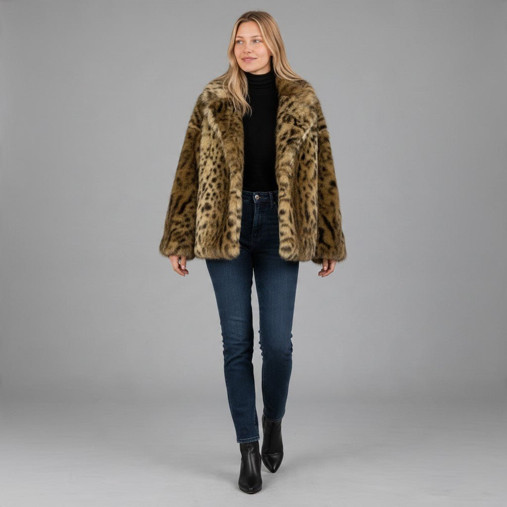 PELLICCIA MACULATA SUSY MIX - XE BLU Abbigliamento Donna