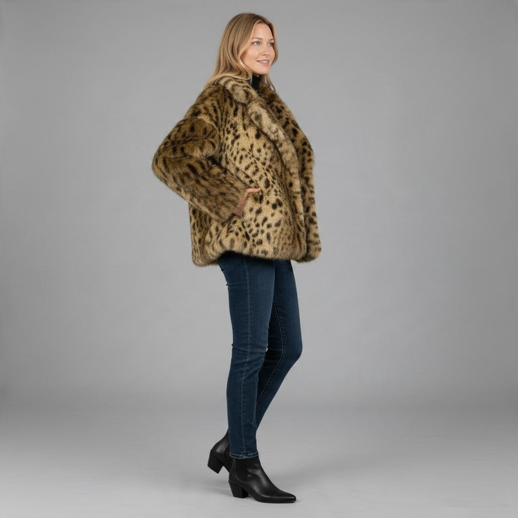 PELLICCIA MACULATA SUSY MIX - XE BLU Abbigliamento Donna