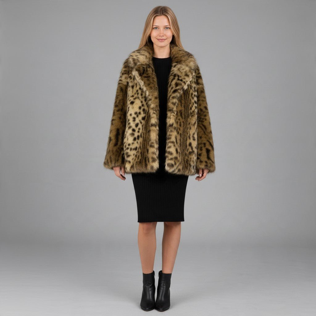 PELLICCIA MACULATA SUSY MIX - XE BLU Abbigliamento Donna