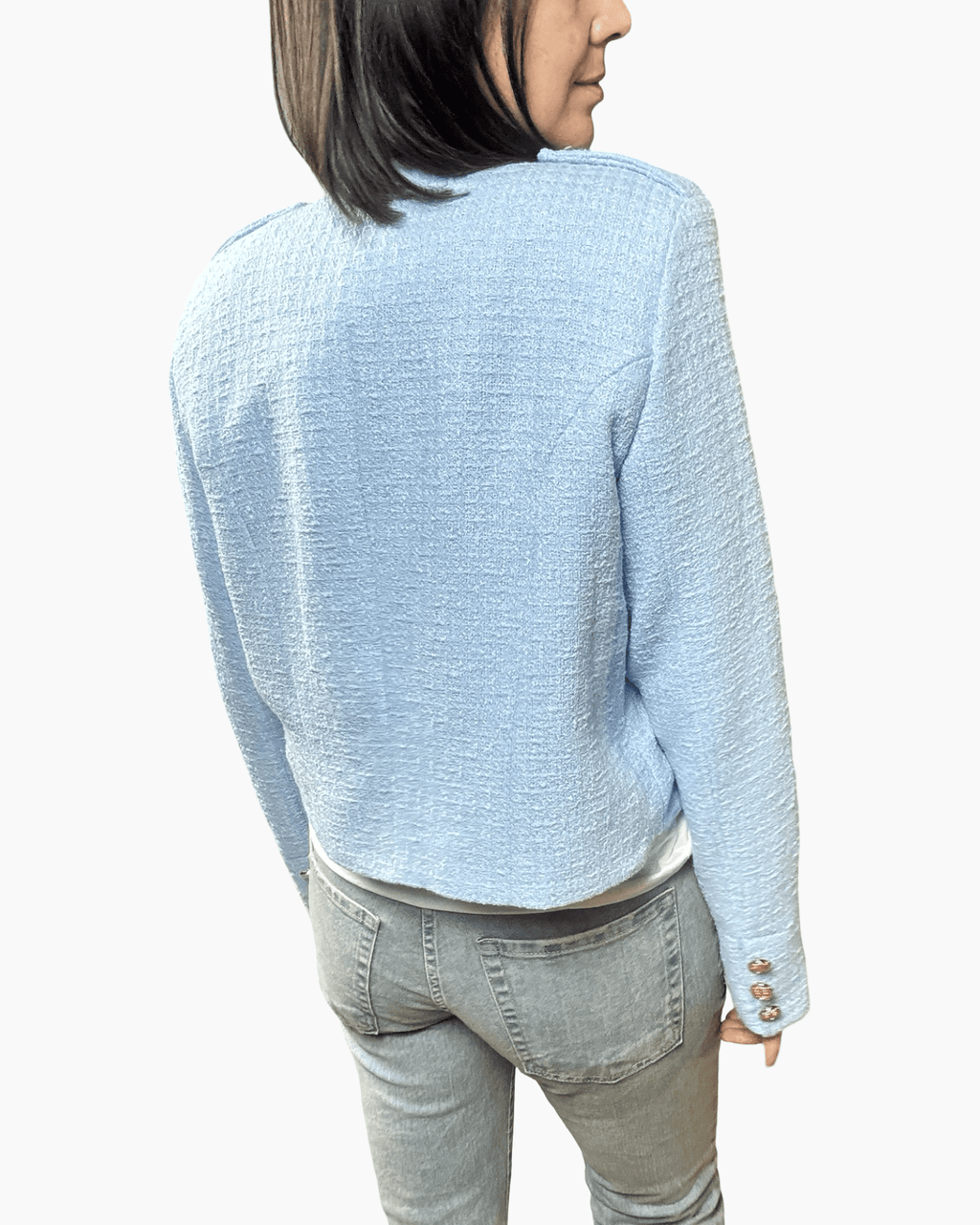 GIACCA CHANEL IN TWEED TENSIONE IN - XE BLU ABBIGLIAMENTO