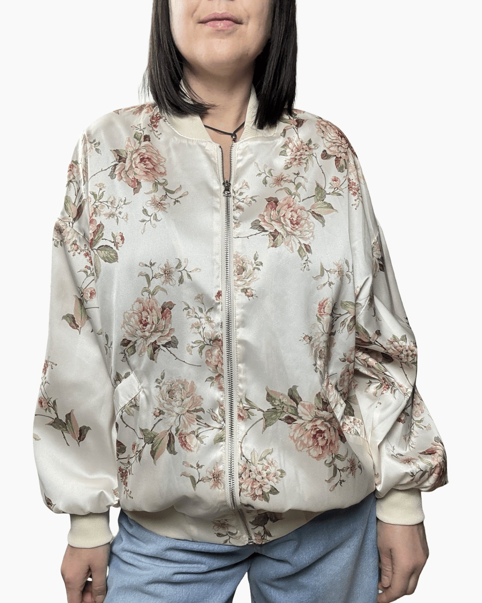 BOMBER A FIORI SUSY MIX - XE BLU ABBIGLIAMENTO