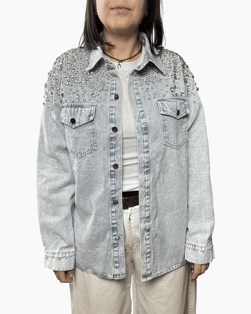 GIUBBINO STRASS SUSY MIX - XE BLU ABBIGLIAMENTO