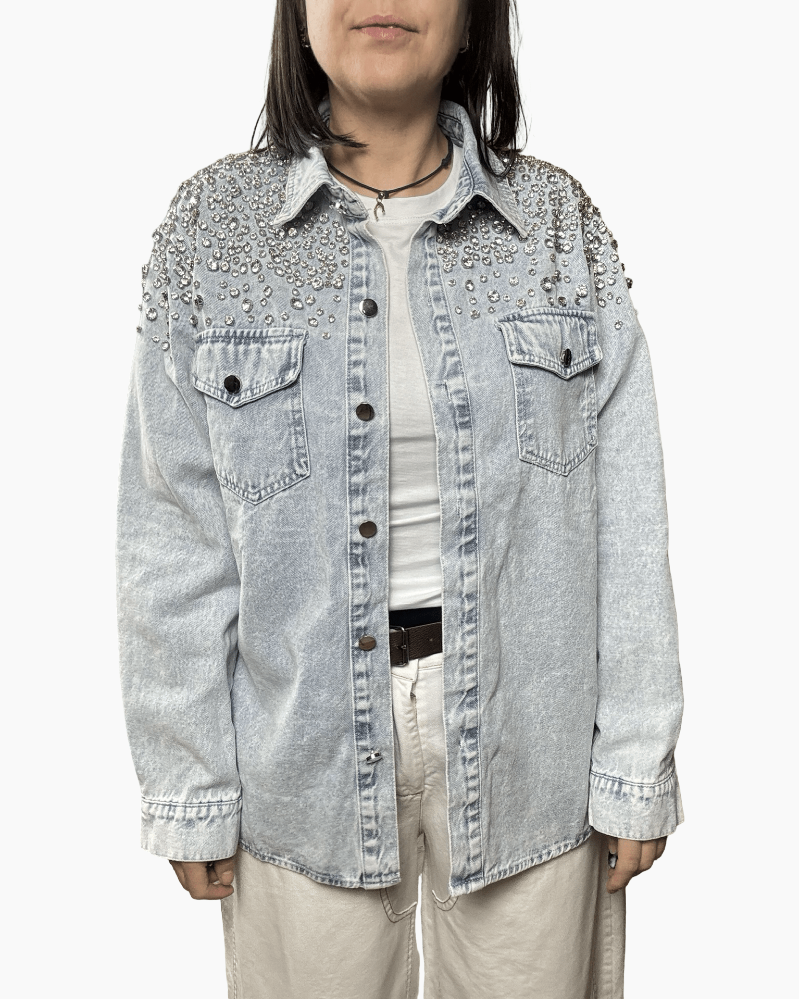 GIUBBINO STRASS SUSY MIX - XE BLU ABBIGLIAMENTO