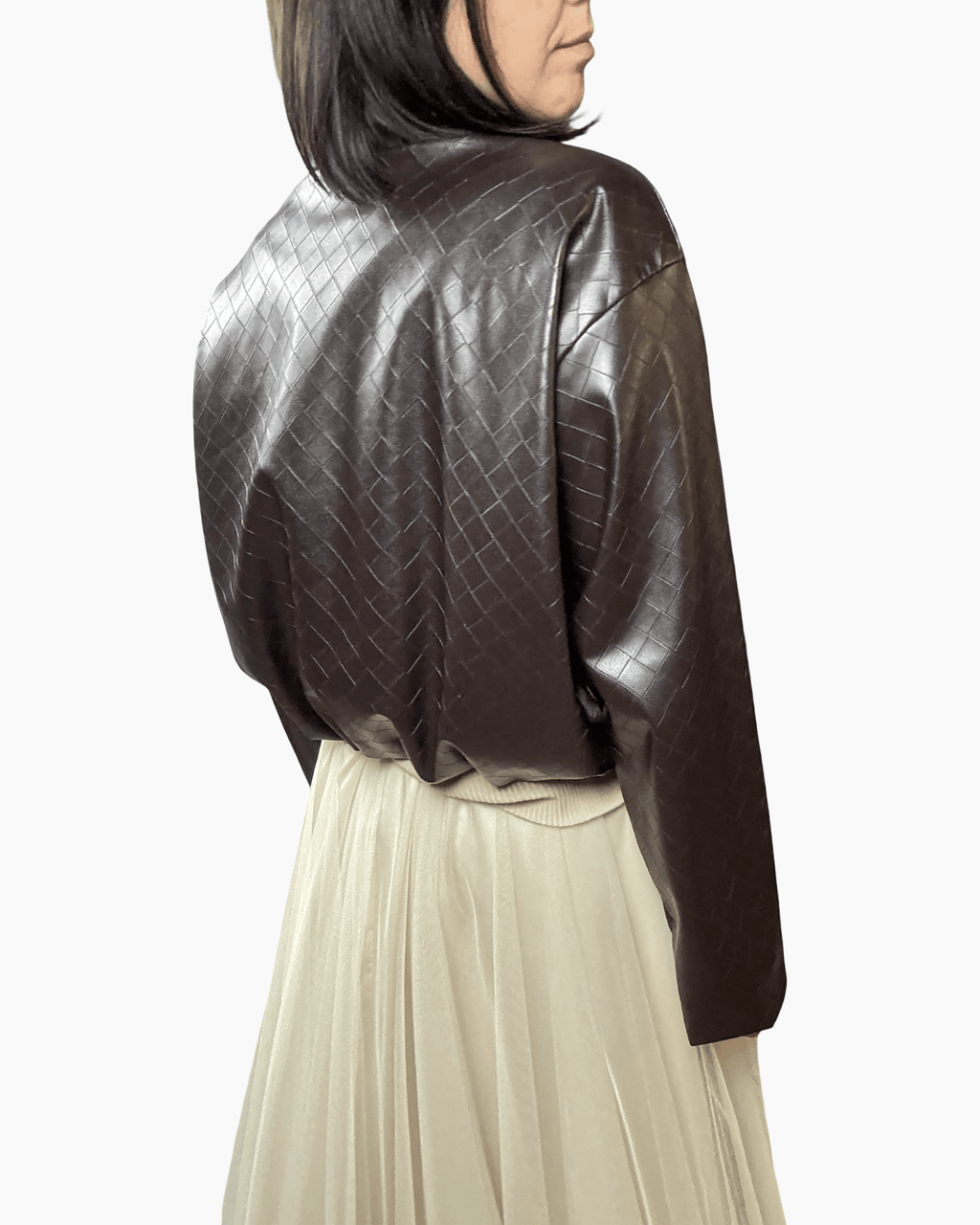 BOMBER IN ECOPELLE LAVORATA VICOLO - XE BLU ABBIGLIAMENTO