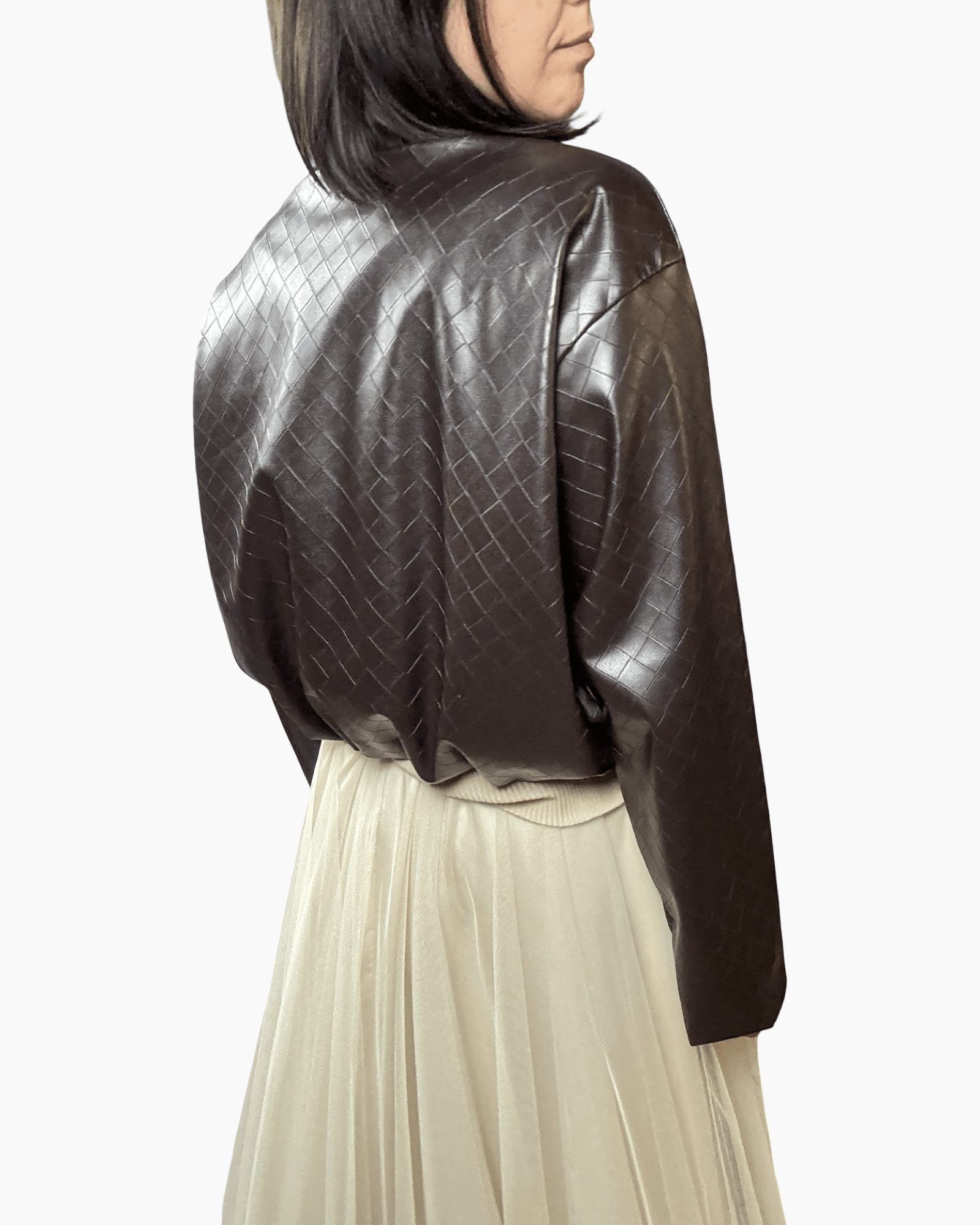 BOMBER IN ECOPELLE LAVORATA VICOLO - XE BLU ABBIGLIAMENTO