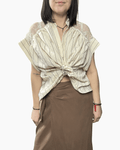 CAMICIA OVERSIZE GESSATA CON PIZZO VICOLO - XE BLU ABBIGLIAMENTO