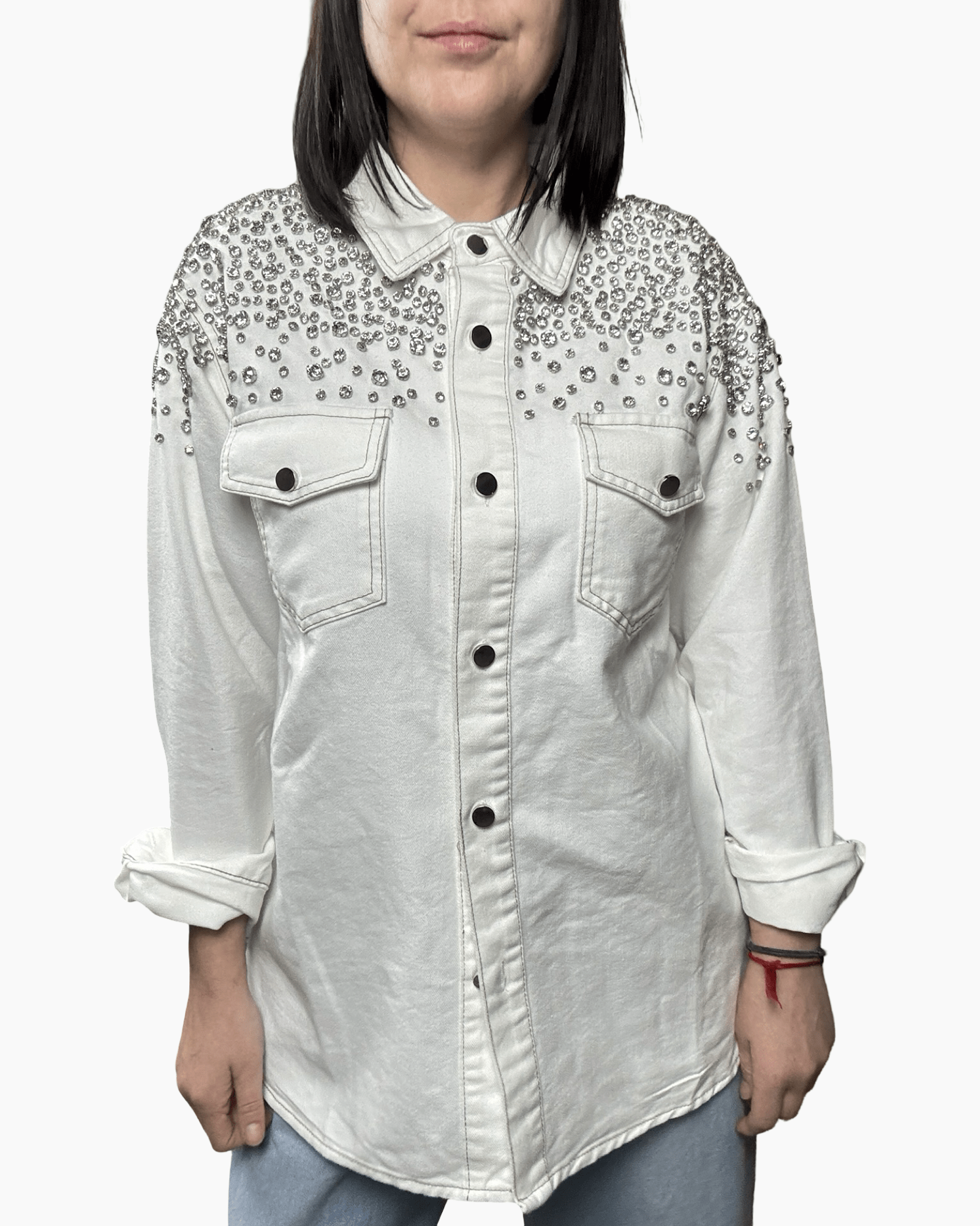 GIUBBINO STRASS SUSY MIX - XE BLU ABBIGLIAMENTO