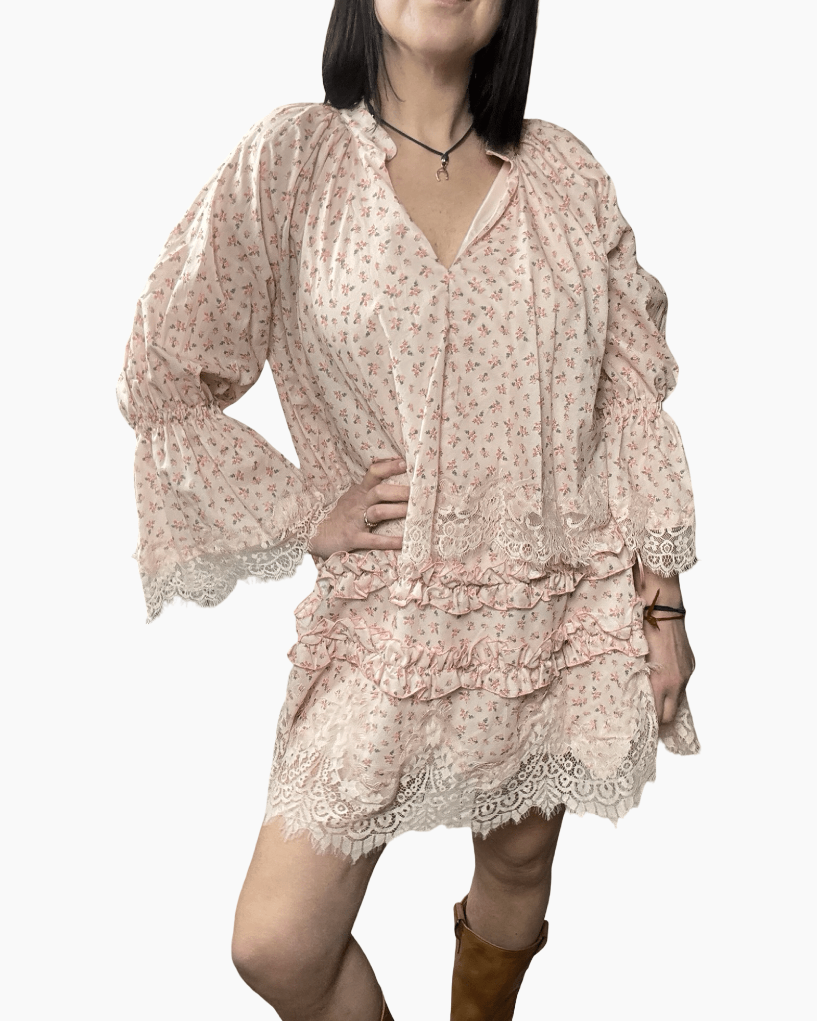 ABITO A FIORELLINI TENSIONE IN - XE BLU ABBIGLIAMENTO