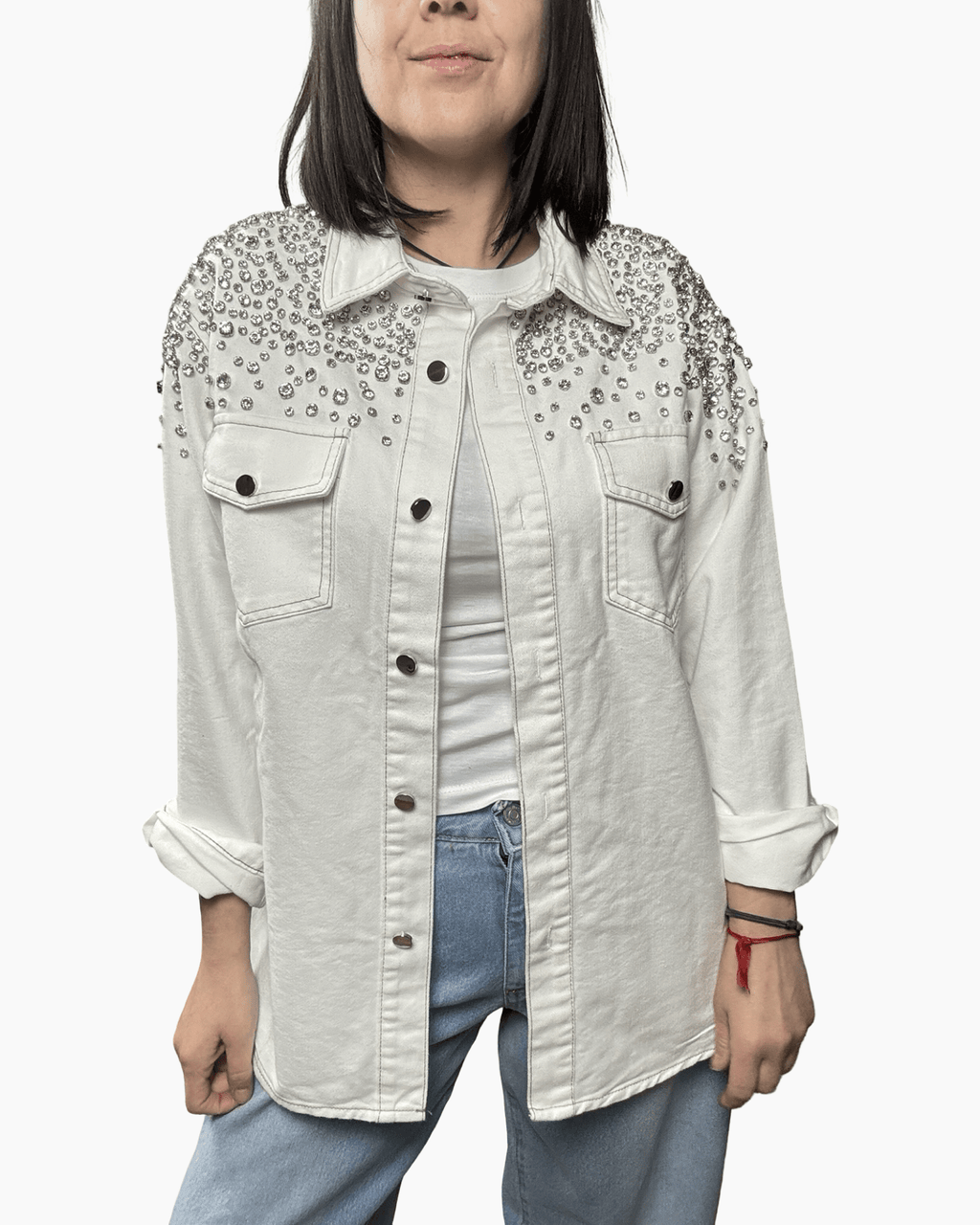 GIUBBINO STRASS SUSY MIX - XE BLU ABBIGLIAMENTO