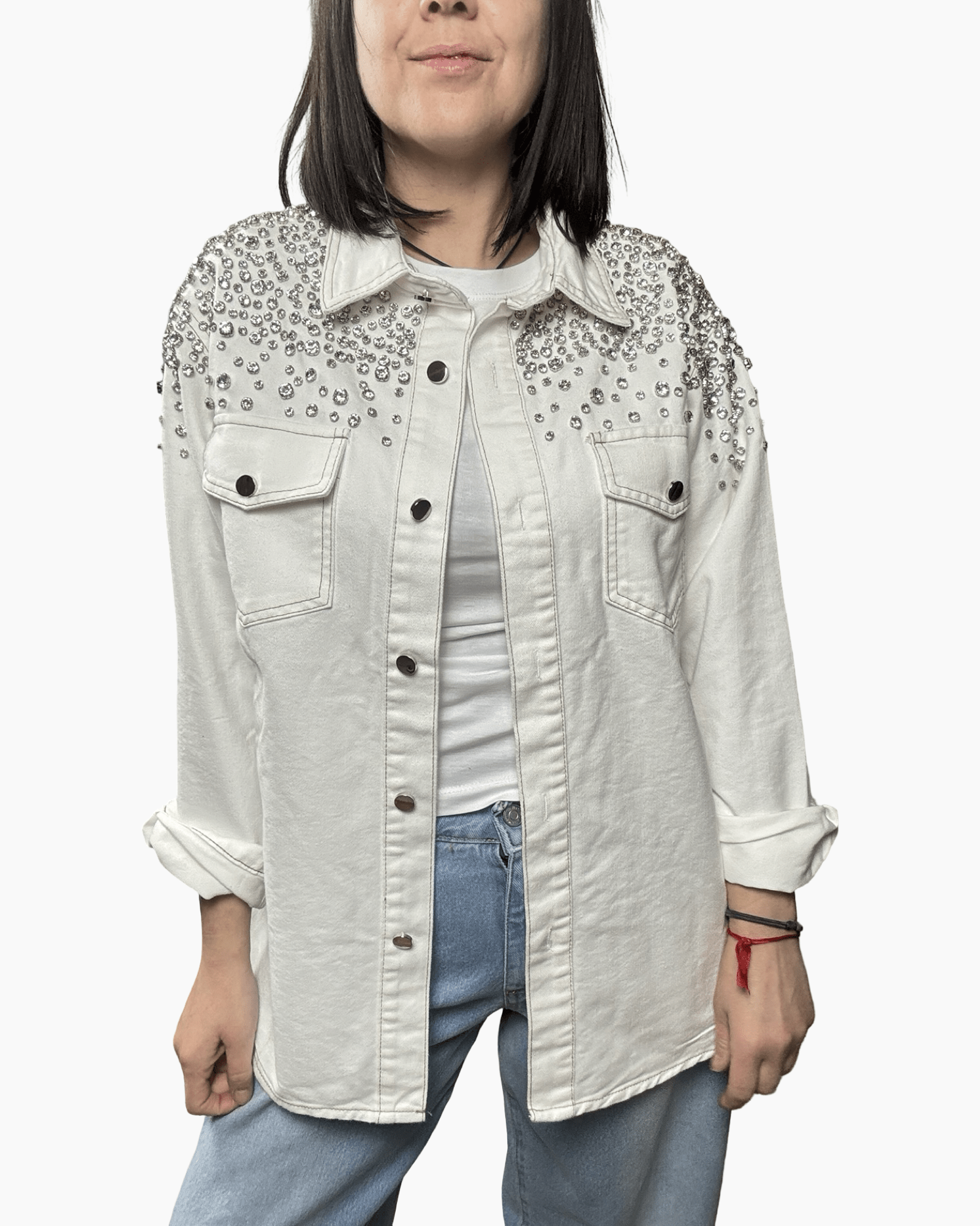 GIUBBINO STRASS SUSY MIX - XE BLU ABBIGLIAMENTO