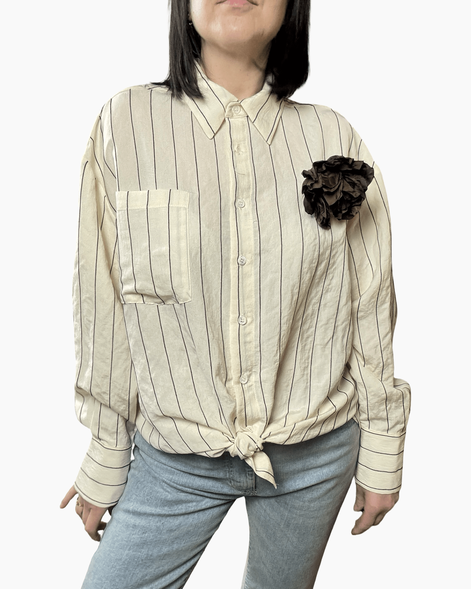 CAMICIA GESSATA CON SPILLA VICOLO - XE BLU ABBIGLIAMENTO