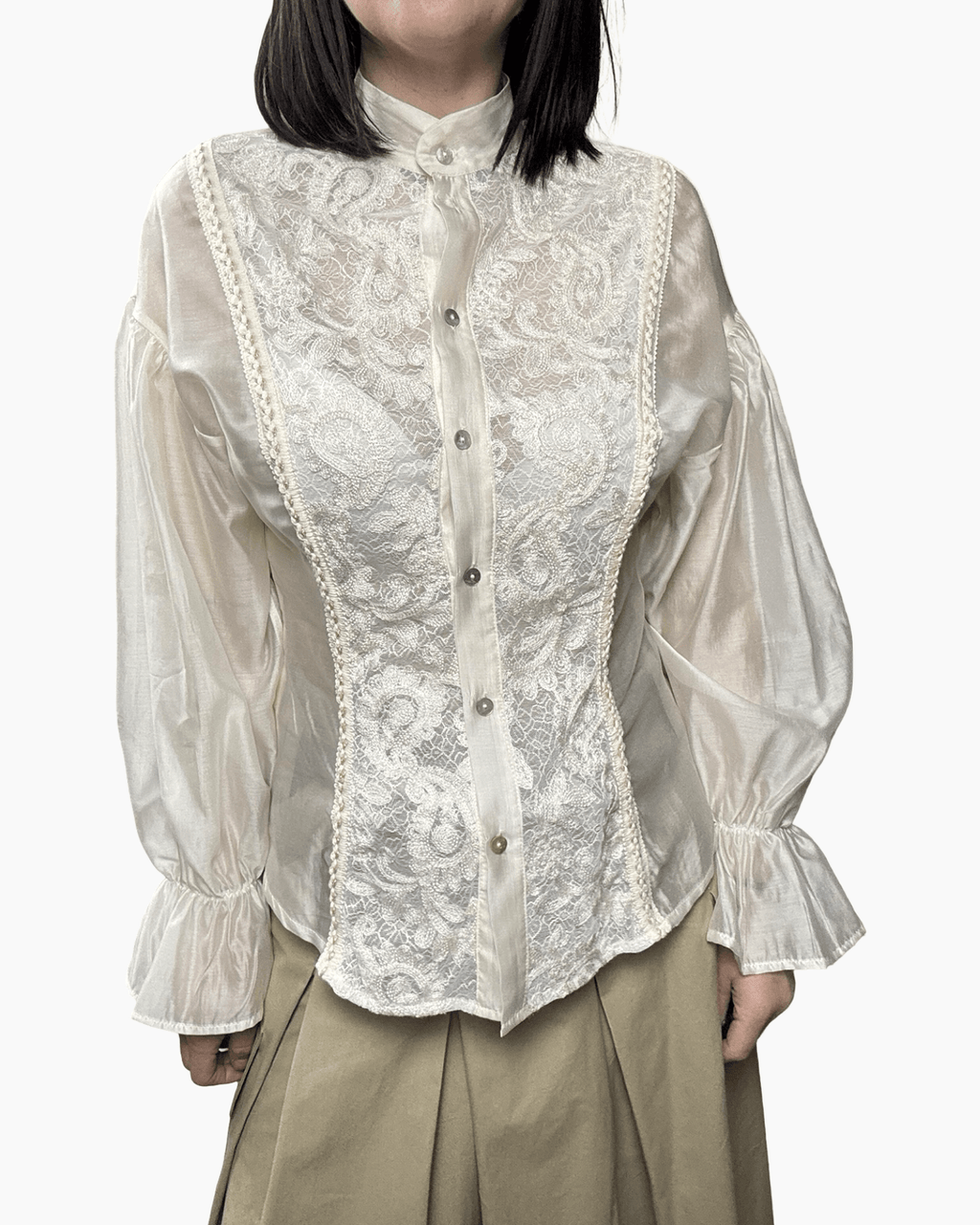 CAMICIA IN MUSSOLA RICAMATA VICOLO - XE BLU ABBIGLIAMENTO