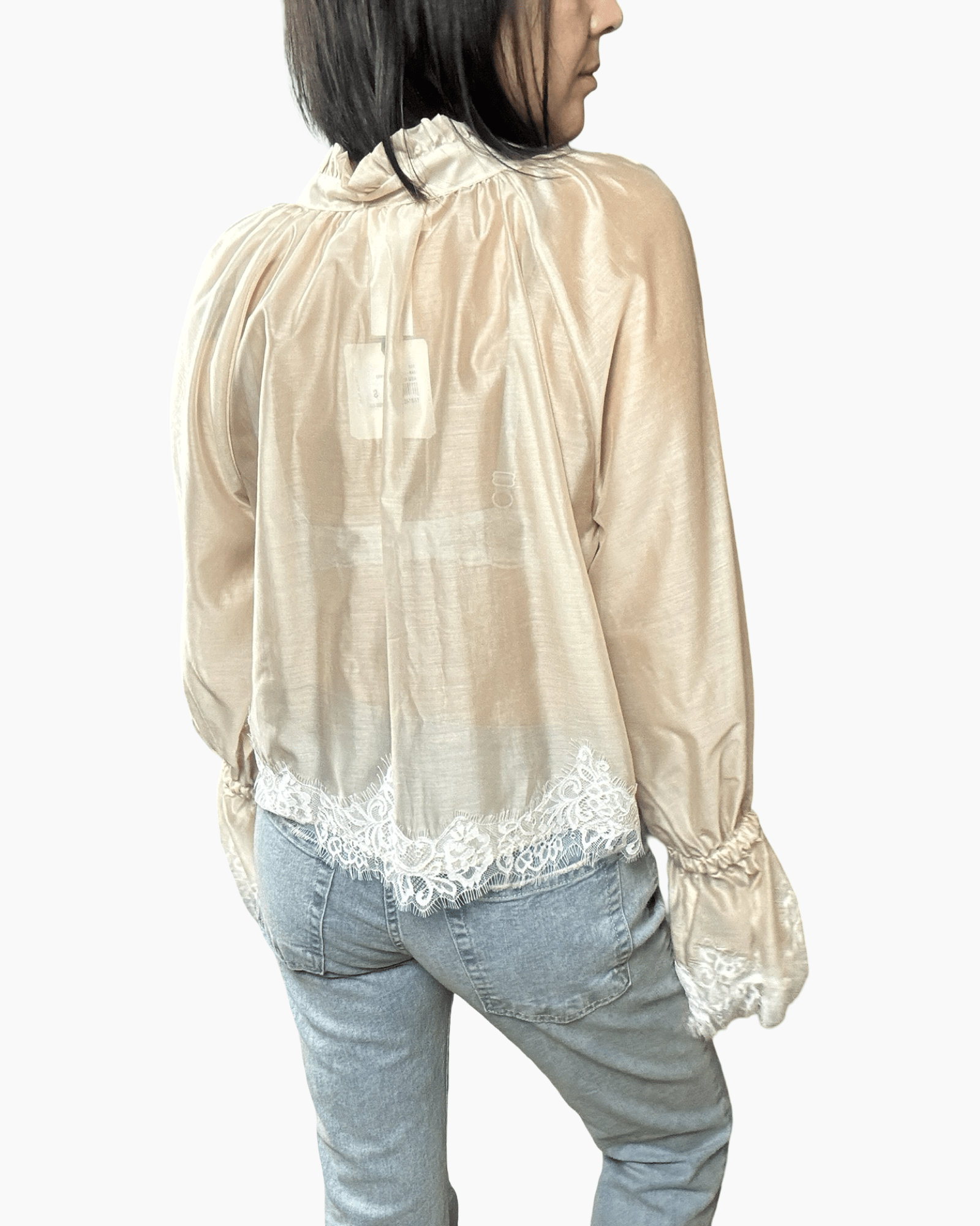 CAMICIA IN MUSSOLA CON PIZZO VICOLO - XE BLU ABBIGLIAMENTO