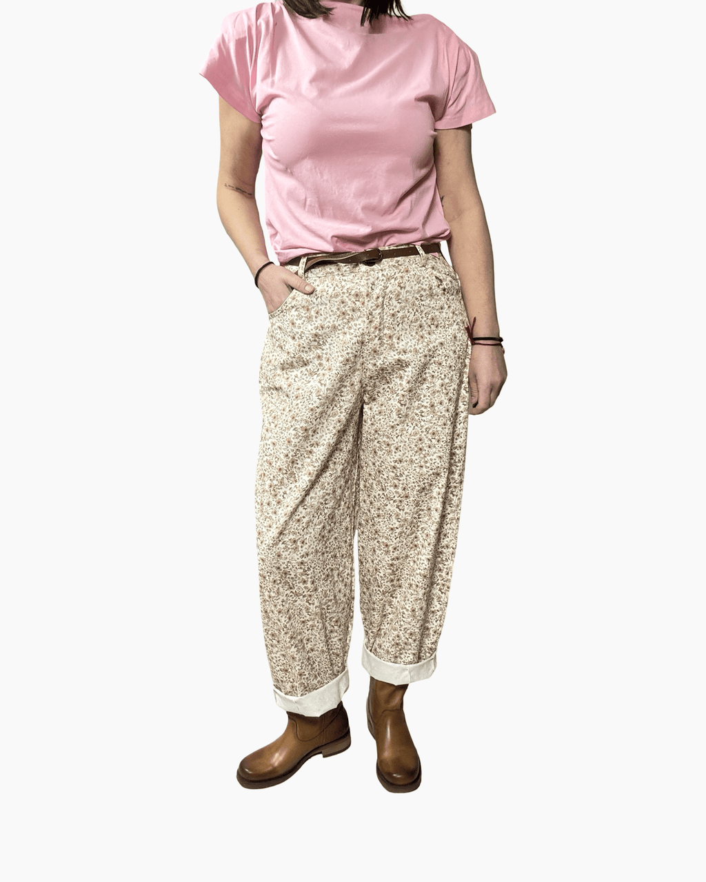 PANTALONE A FIORI SUSY MIX - XE BLU ABBIGLIAMENTO