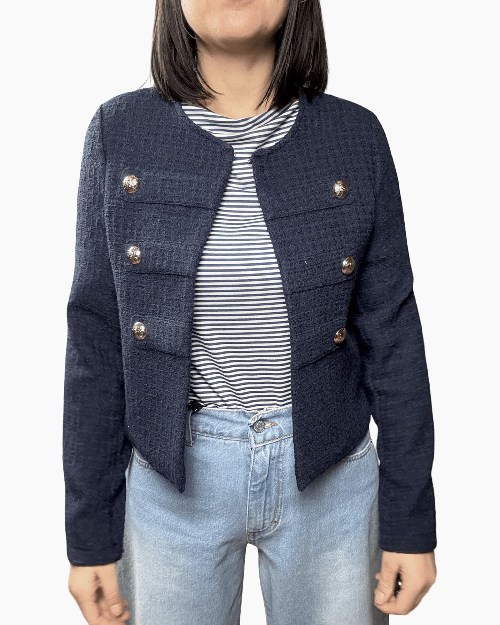 GIACCA NAPOLEON IN TWEED SUSY MIX - XE BLU ABBIGLIAMENTO
