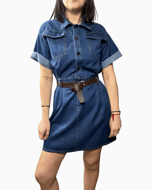 ABITO CORTO IN JEANS SUSY MIX - XE BLU ABBIGLIAMENTO