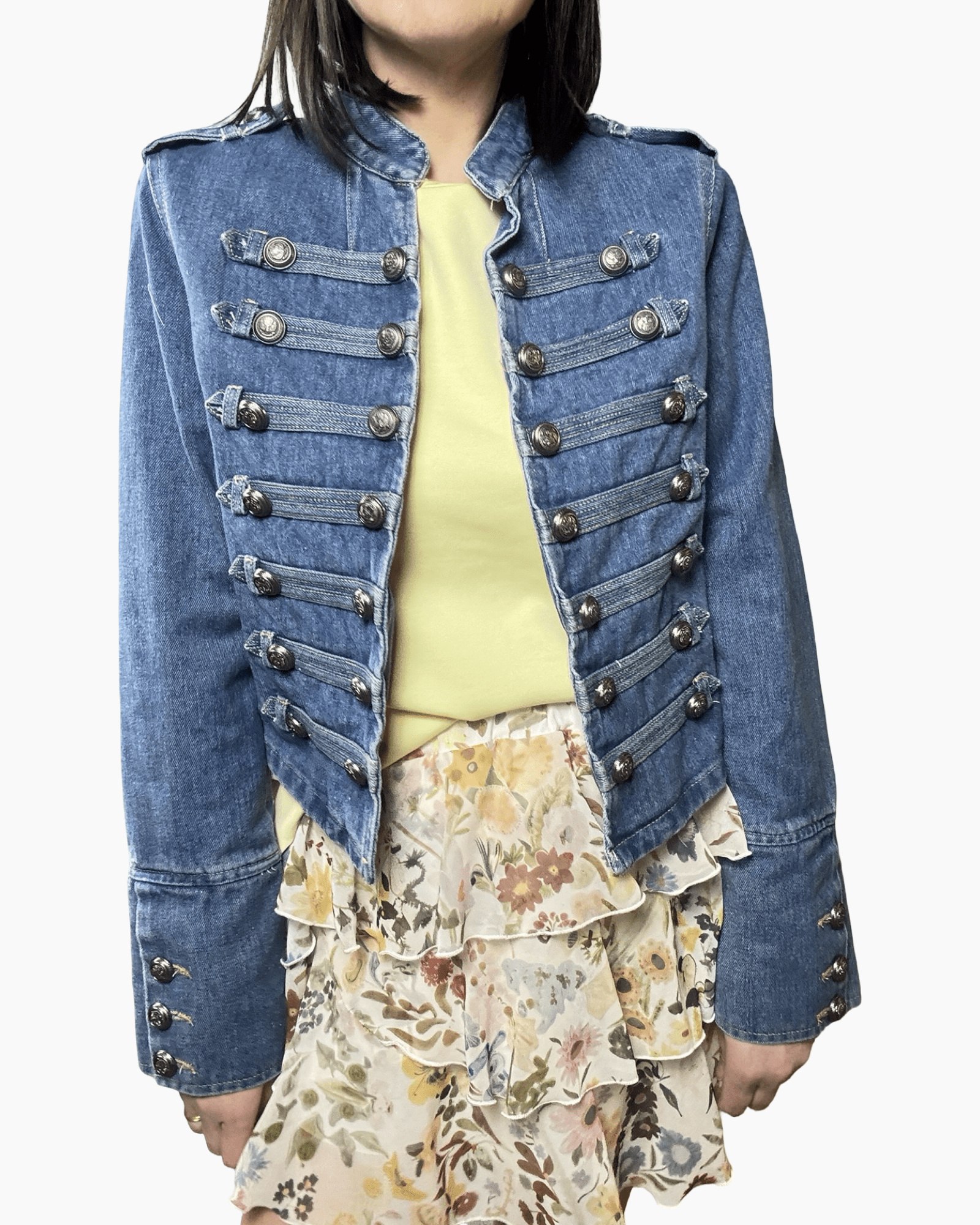 GIACCA NAPOLEON IN JEANS TENSIONE IN - XE BLU ABBIGLIAMENTO