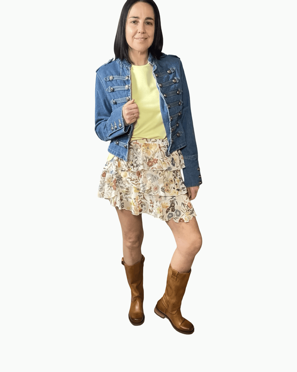 GONNA CORTA A FIORI VICOLO - XE BLU ABBIGLIAMENTO