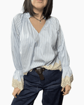 CAMICIA GESSATA IN PIZZO SUSY MIX - XE BLU ABBIGLIAMENTO