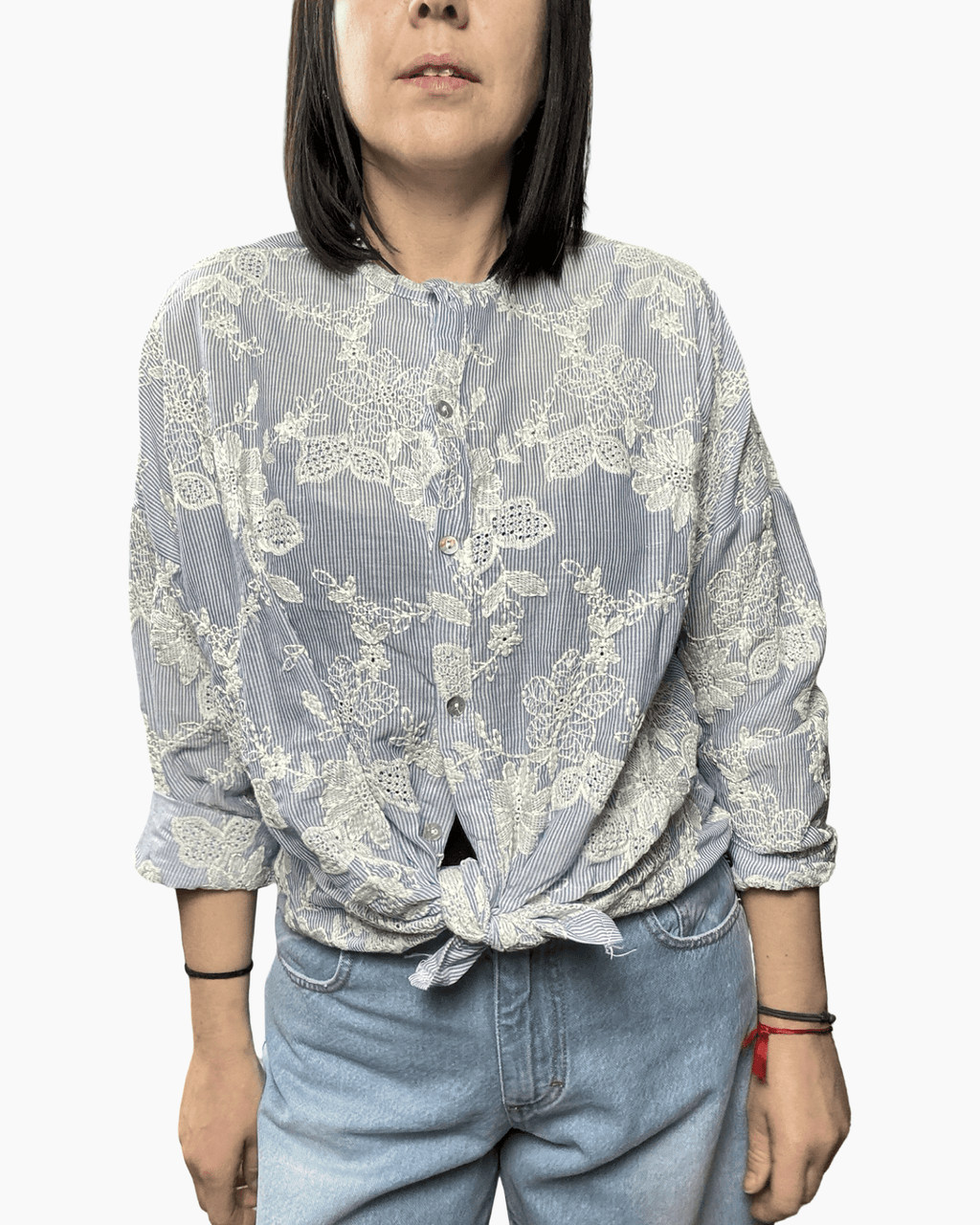 CAMICIA RICAMI SUSY MIX - XE BLU ABBIGLIAMENTO