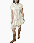 GONNA CORTA IN PIZZO A BALZE TENSIONE IN - XE BLU ABBIGLIAMENTO