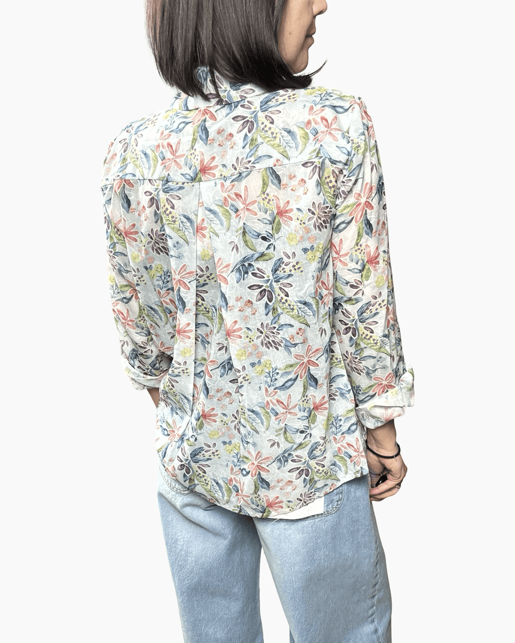 CAMICIA A FIORI GRANDI SUSY MIX - XE BLU ABBIGLIAMENTO