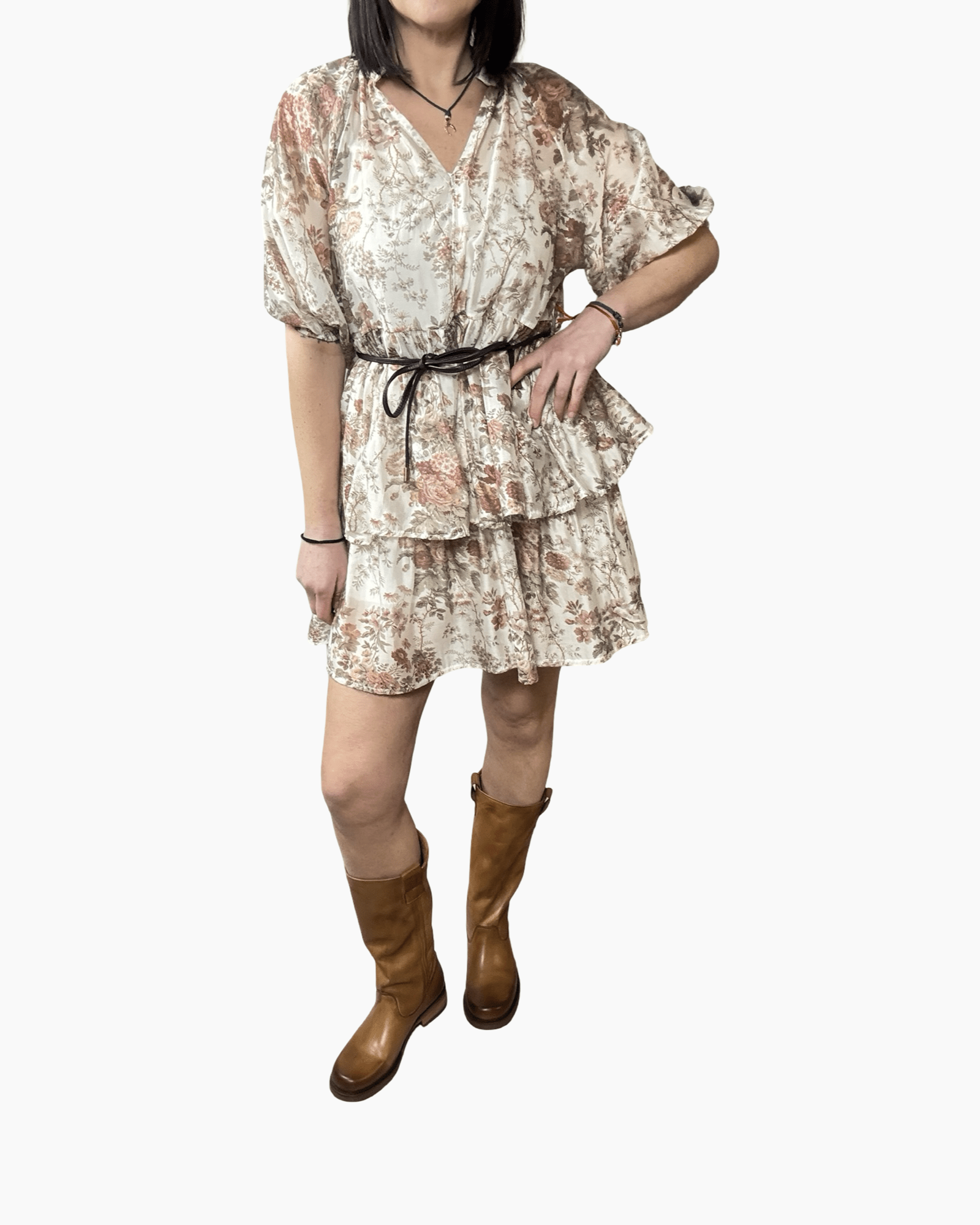 ABITO FLOREALE CON BALZETTE SUSY MIX - XE BLU ABBIGLIAMENTO