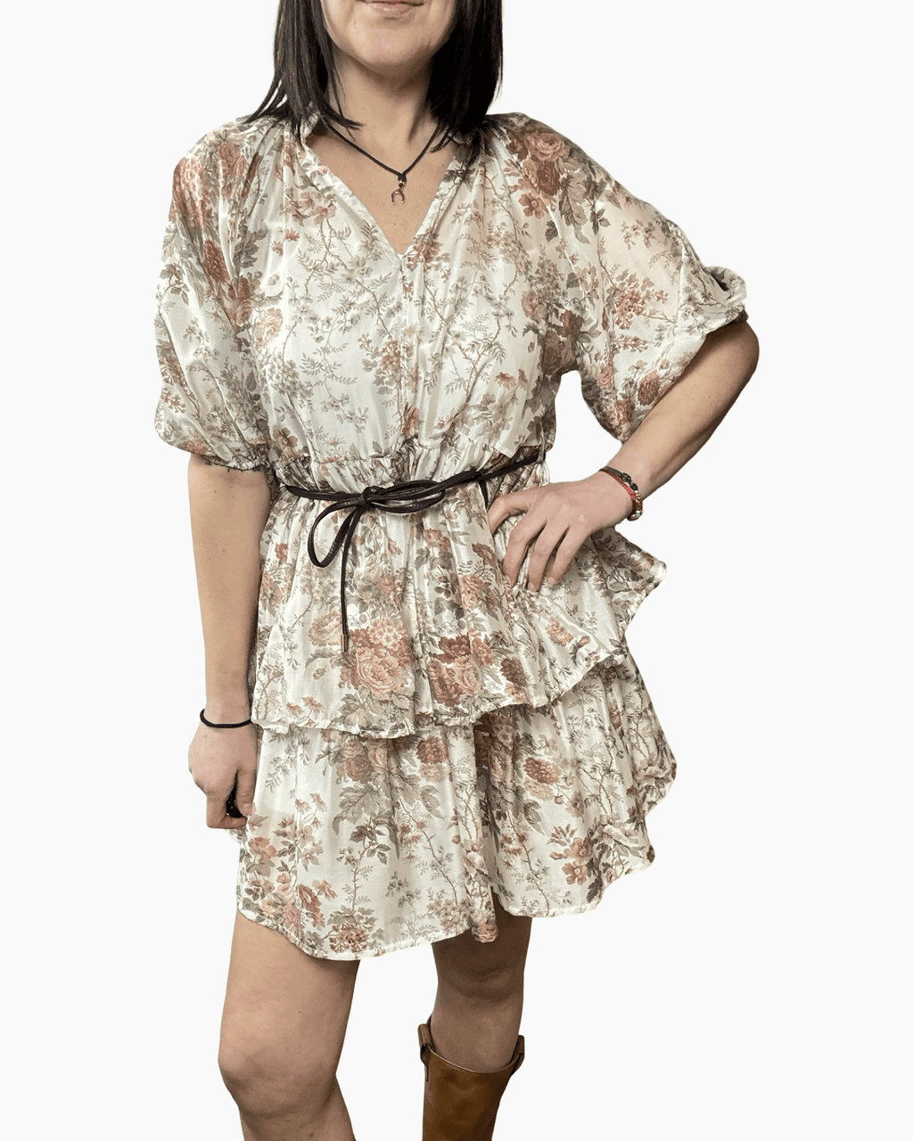 ABITO FLOREALE CON BALZETTE SUSY MIX - XE BLU ABBIGLIAMENTO