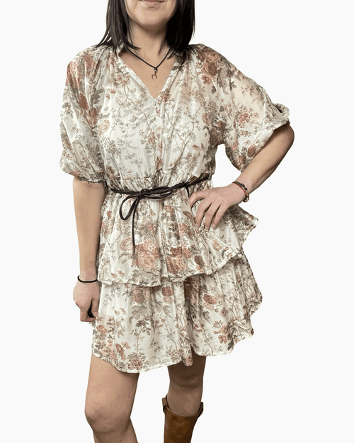 ABITO FLOREALE CON BALZETTE SUSY MIX - XE BLU ABBIGLIAMENTO