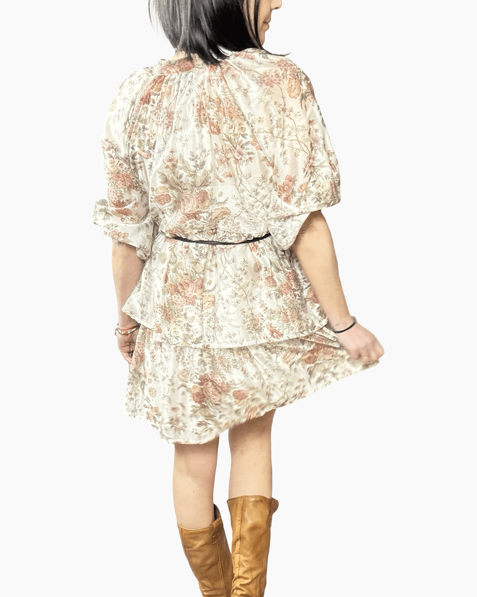 ABITO FLOREALE CON BALZETTE SUSY MIX - XE BLU ABBIGLIAMENTO