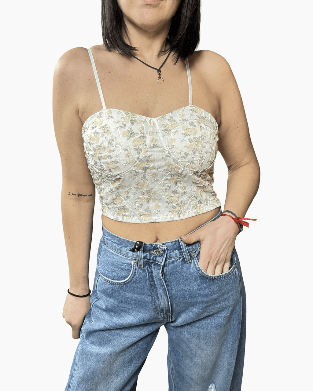 TOP A FIORI VICOLO - XE BLU ABBIGLIAMENTO