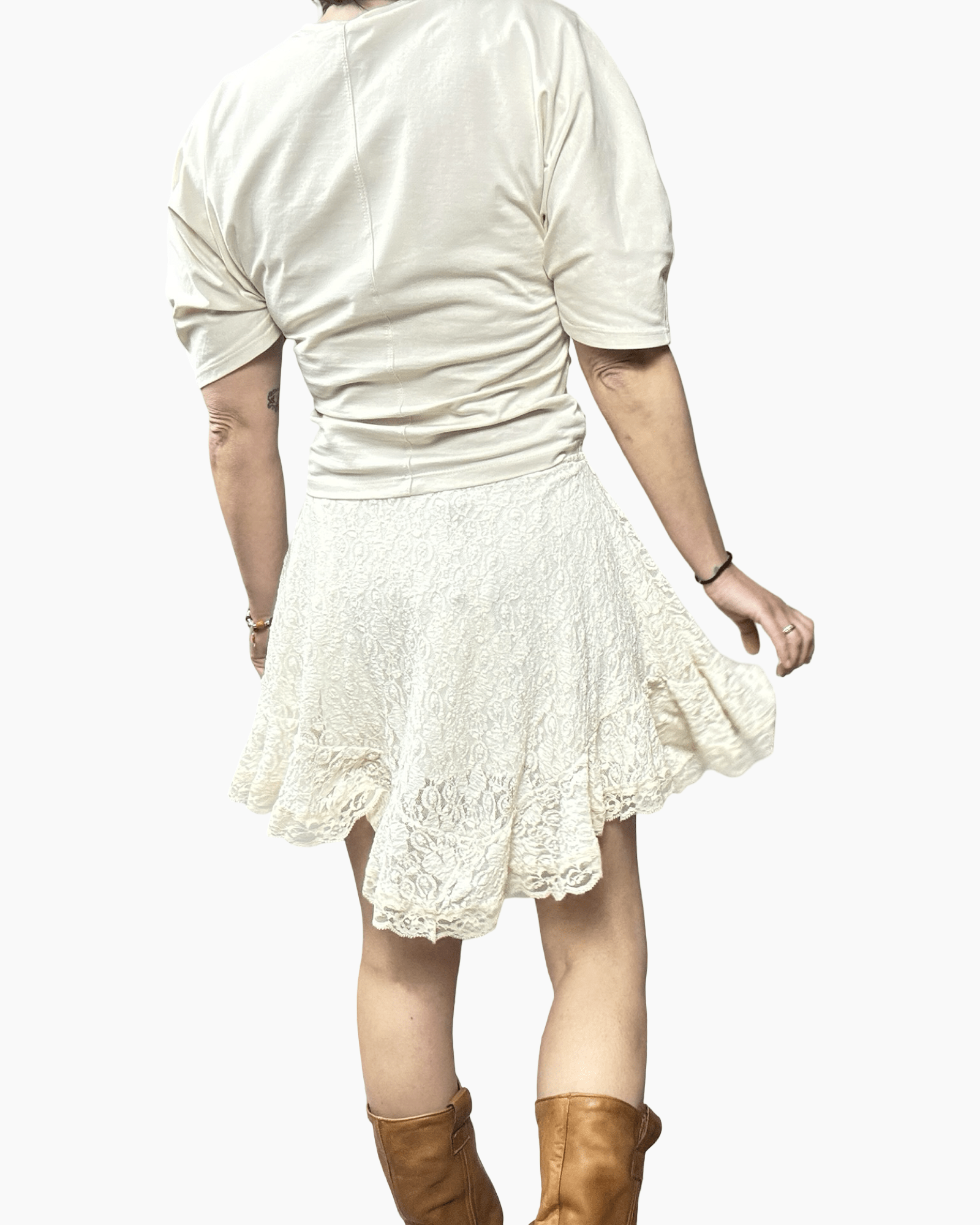 GONNA CORTA IN PIZZO HAVEONE - XE BLU ABBIGLIAMENTO