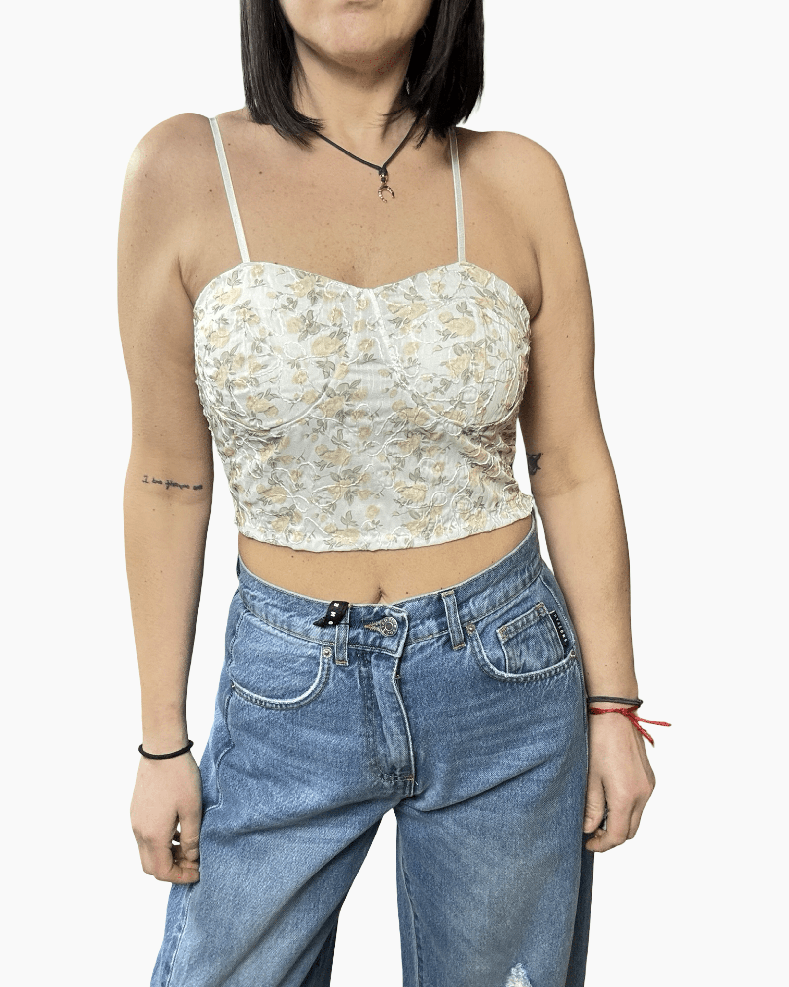 TOP A FIORI VICOLO - XE BLU ABBIGLIAMENTO